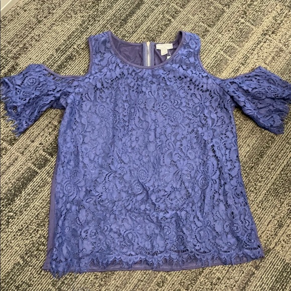 NWT Market & Spruce navy cold shoulder top.  Large - Picture 1 of 3